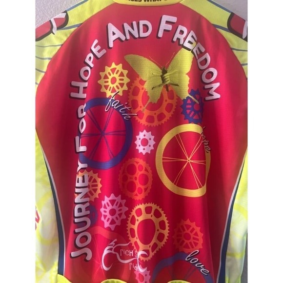 Pactimo 2017 Womens XS Cycling Jersey Top "Freedom Hope Starts Here" - Picture 6 of 9